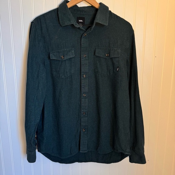 Vans Other - Vans Men’s Classic Fit Green Button Up Long Sleeve Size Medium